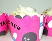 Pink Bowling cupcake Wrappers for girl's Birthday Bowling Party