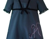 Elegant little black gothic girl's dress (2 to 7 years)
