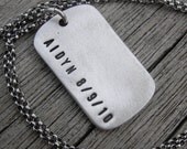 Something for Dad Personalized Gift Necklace Pendant Father Men Dogtag Fine Silver PMC Sterling