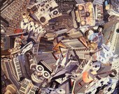 Sound, print on wood of a collage made in 1992. Analogue to digital.