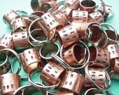 Ringy Ding - Personalized Hand-Stamped Antique Copper Key Chain gr8 for Valentines Day.  Teachers Gifts, Party Favors, Pet Id Tags
