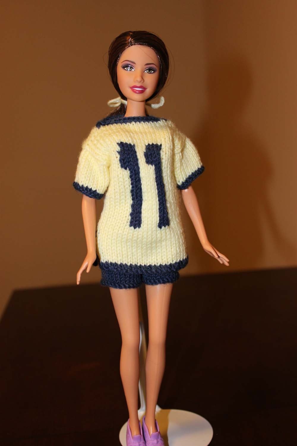 2-pc Hand Knitted Soccer/ Basketball Uniform for Barbie