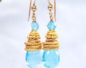 Sky Blue Topaz Earrings Layered in Vermeil:) Bridal Earrings, Bridal Jewelry