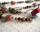 Jasper Eyeglass Lanyard Tiger Eye Earthy Natural