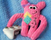 Valentine I Heart YOU Mini Cookie Nummie Monster in Pink with Long Arms