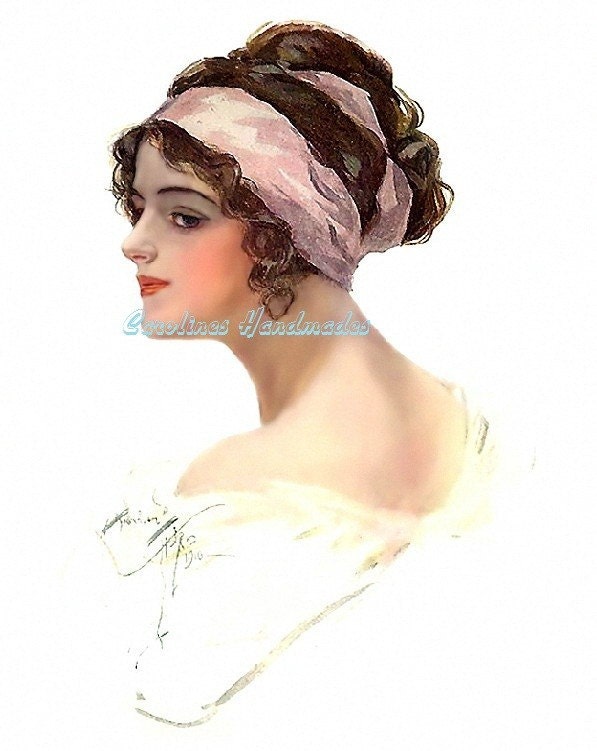 Fisher Lady Up Hairdo Reproduction Cotton Fabric Art Print 2X3 Inches NEW