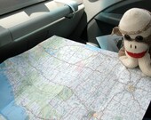 Ernie the Sock Monkey Map Reading Notecard