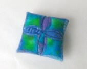 Pincushion origami blue green bali batik