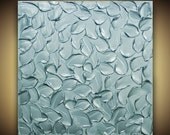 ORIGINAL Abstract Painting- Modern Textured acrylic on canvas Metallic Teal palette knife Mix and Match by Susanna