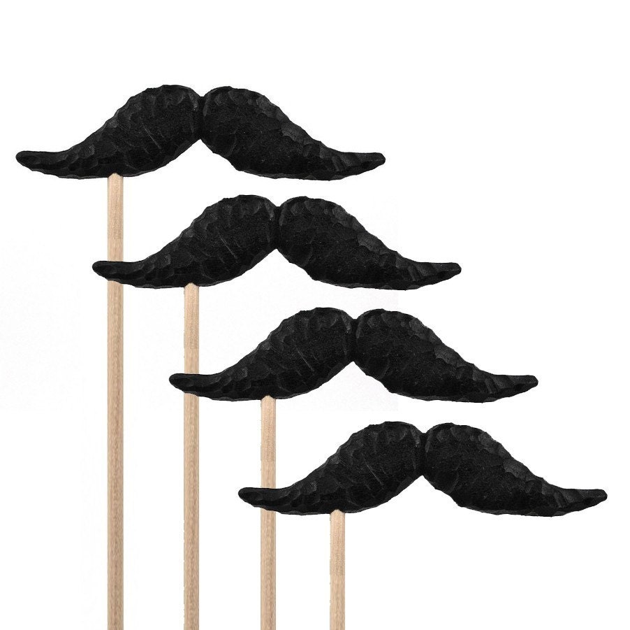 mustache on a stick. set of four / the banker