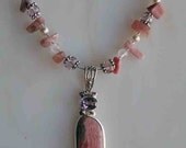 DAYDREAM Necklace (Rhodocrosite, Rose Quartz, Swarovski Crystal Pearls, Czech Glass)