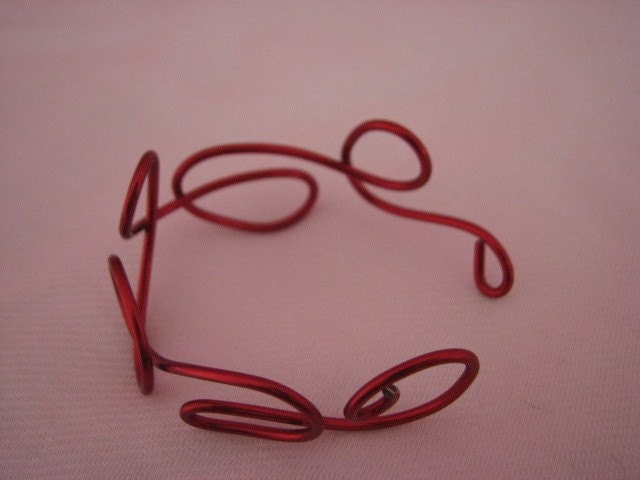 Red wire bracelet or cuff