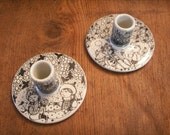 Bjorn Wiinblad Ceramic Candleholders --Set of 2--