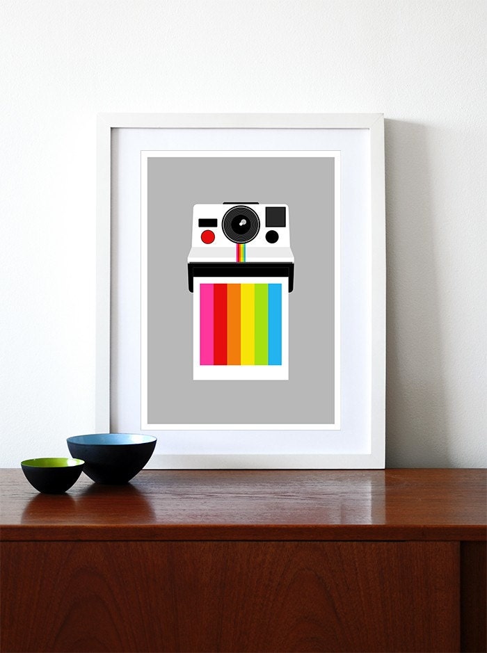 Polaroid Print Polaroid Poster Camera Design Retro Rainbow Wall Art - Instant Rainbow