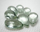 7 Prasiolite 15-17mm smooth pear  briolettes - destash
