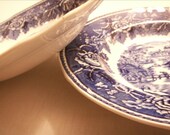 Set of Two Arabia of Finland Blue and White Transferware Soup Bowls