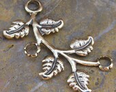 6 Antique Gold Left Side Leaf Branch Ivy Connectors Finding 1054