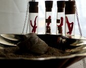 Merman King's treasure Talisman (antique vial, sterling silver, coral & bones)
