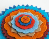 Colorful Layered Wool Felt Flower Pin