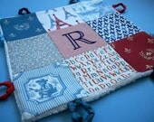 Baby Boy Lovey with Hand Embroidered Custom Initial and  Knotties by Dolce Dreams