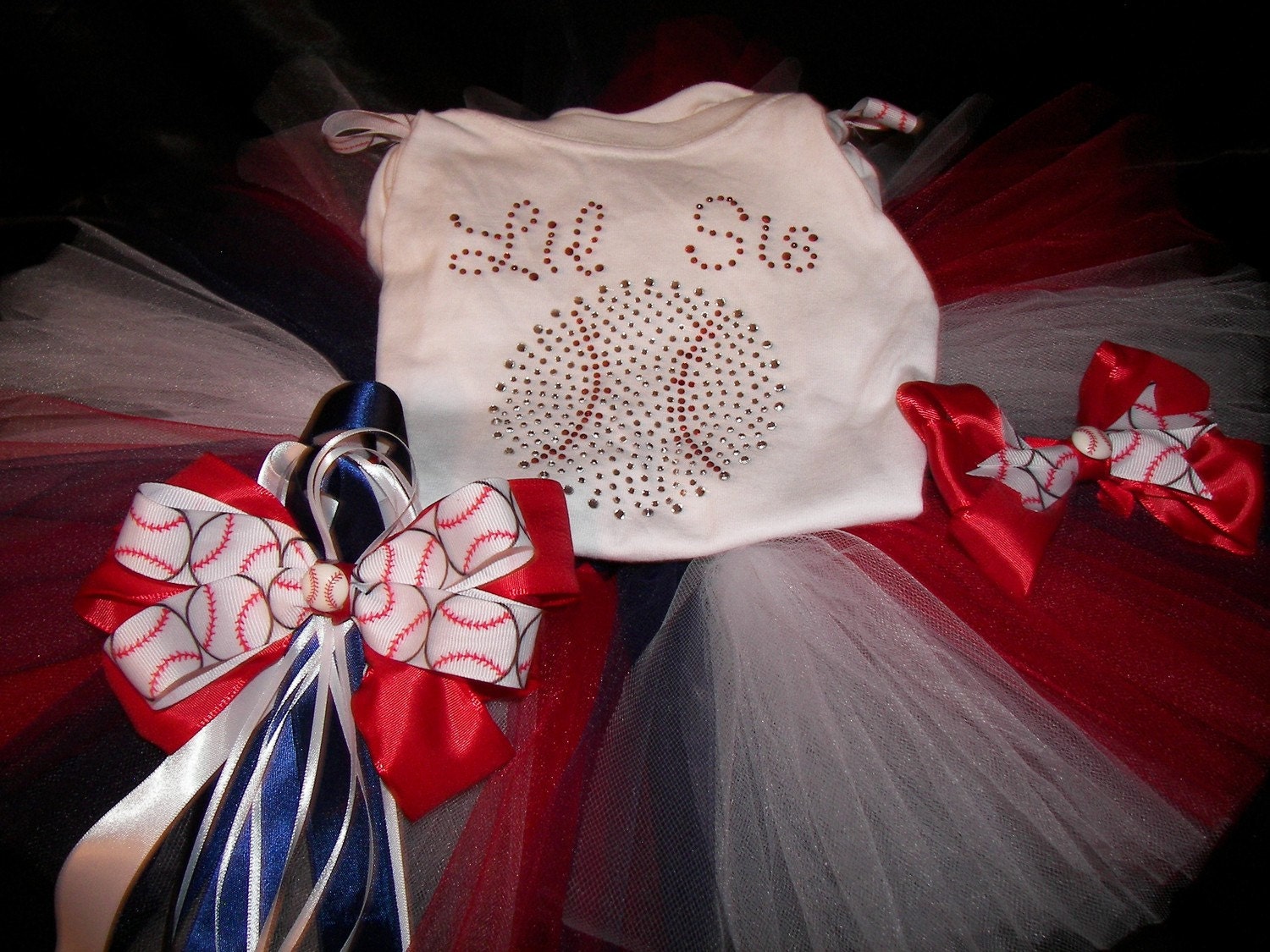 Lil Sis Baseball Bling Boutique Tutu Set--Free Matching Hair Bow--Portrait Perfect