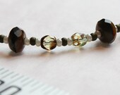 Green & Brown Glass Anklet