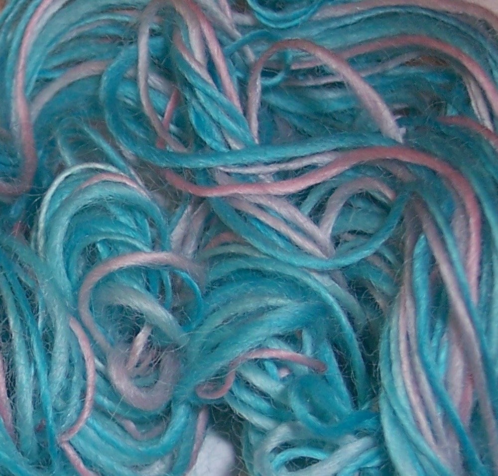 Handspun Yarn, Energized Yarn - Is It A Boy - Is It A Girl  Z Twist, OOAK, 60 yards, worsted weight, Romney Wool, handpainted