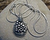 Rock Climb Climbing Fine Silver Wire Wrap Wall PMC Precious Metal Necklace