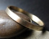 Recycled Hand Forged 14kt Yellow Gold Ring 2mm Band Satin Finish