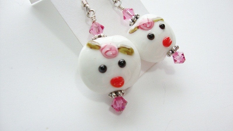 Ceramic Silly Faces Earrings FREE Shipping