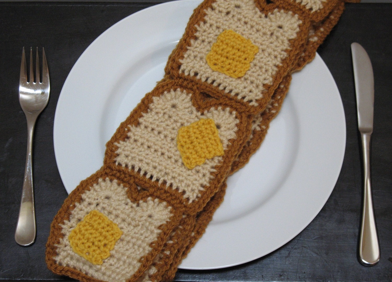 Buttered Toast, Bread and Butter Crocheted Scarf