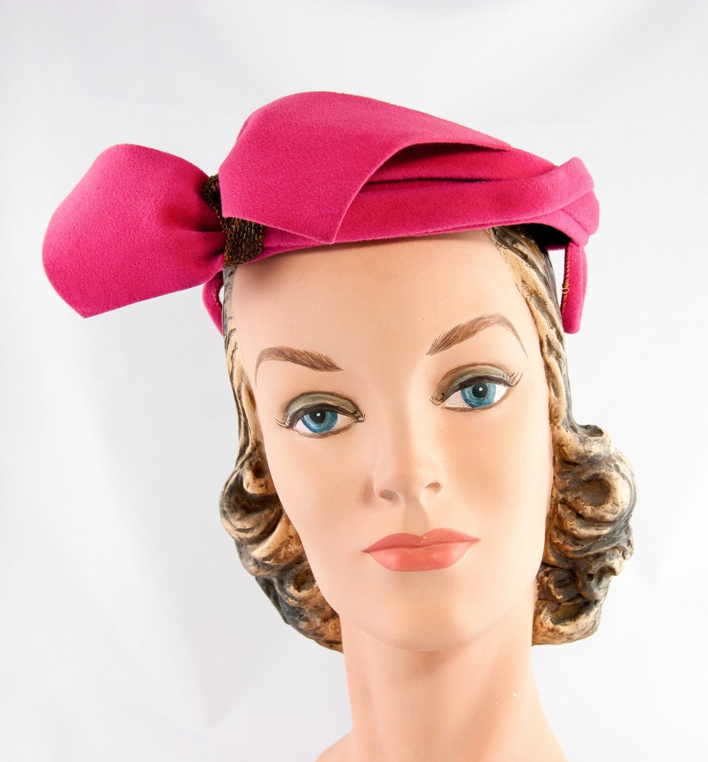 Vintage 1940s Pink Felt Camille (Toronto) Hat
