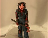 OOAK Demented Pig Man Clay Head Doll Creepy Gothic Folk Art By Jodi Cain