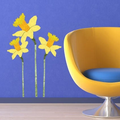 Flower Wall Stickers, Large Daffodil Wall Decals, for Baby Room, Girls Room