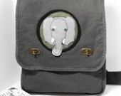 Gray Elephant - Messenger Bag - Field Style for School, College, Vacation, Book, Laptop
