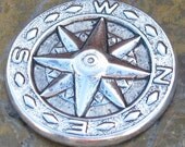 Wind Star Weather Vein Compass Metal Stamping Antique Silver 1224 - 6 pieces