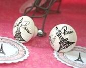 PARIS Cabinet Knobs - Set of 6 - Good for french themed dresser in bedroom bathroom powder room kitchen