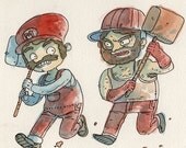 Wrecking Crew - original NES illustration
