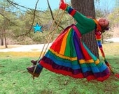 Dream Coat by Katwise -Upcycled Sweater TUTORIAL - Rainbow Gypsy Elf Coat