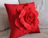 Red Rose on Red Pillow