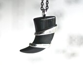 BEN - Stainless Steel Black Onyx Spear Pendant Necklace