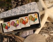 Roosters Scrabble tile Magnet Set with their own matching Tin