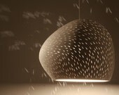 Pendant Lamp: 8.5" Claylight, Line Pattern