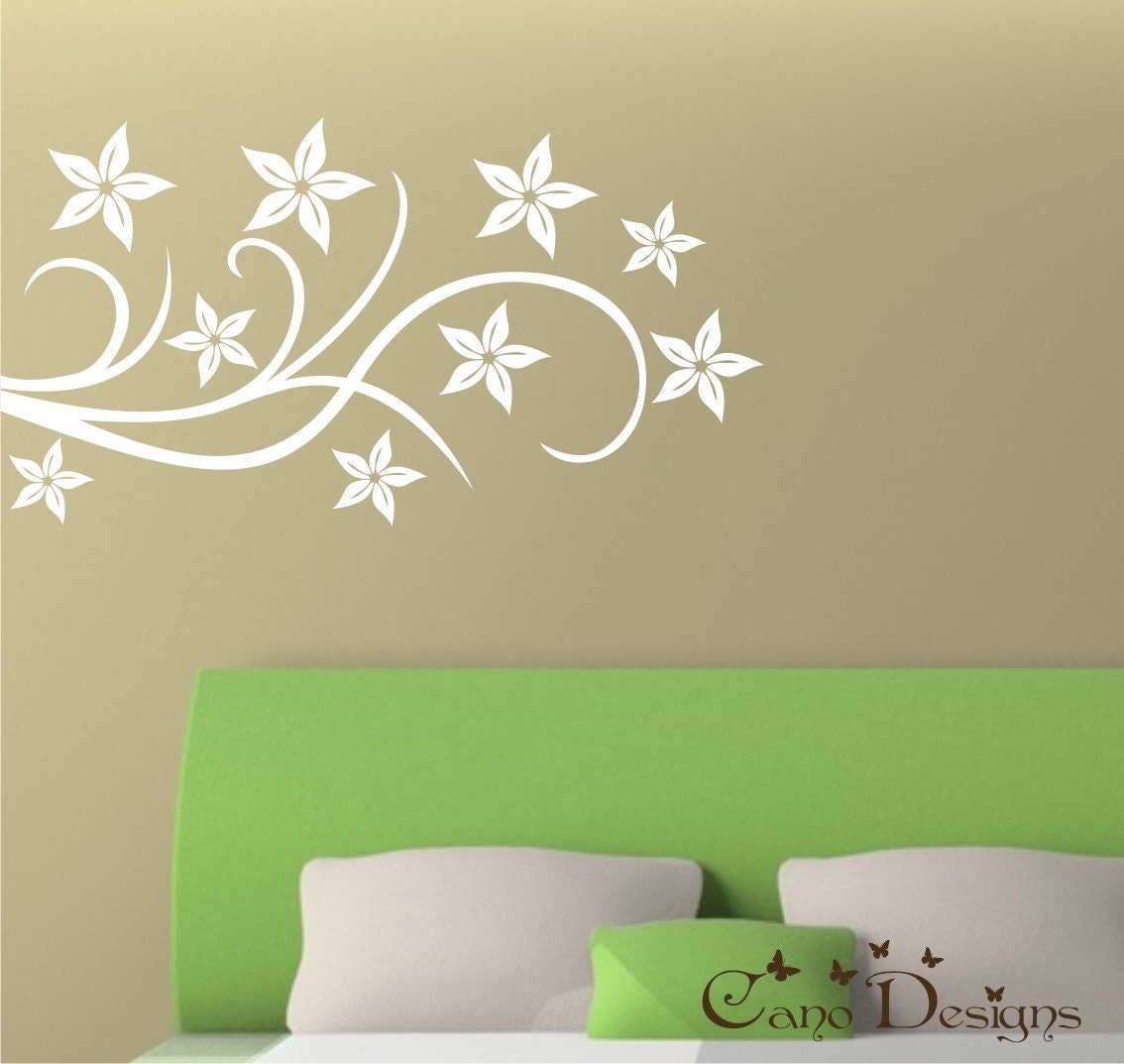 Floral Design Vinyl Decal, Wall Decals Stickers, removable wall decal decor sticker
