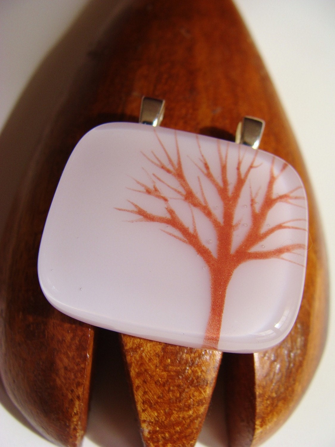 Pink Estate Tree - Fused Glass Pendant