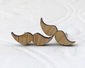 Blond Mustache Stud Earrings