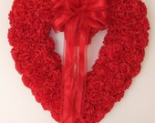 Heart Wreath - Red Carnations