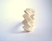Paper jewelry -origami white bracelet- eco friendly