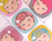 Funky Kokeshi Bookmarks - Set of 2