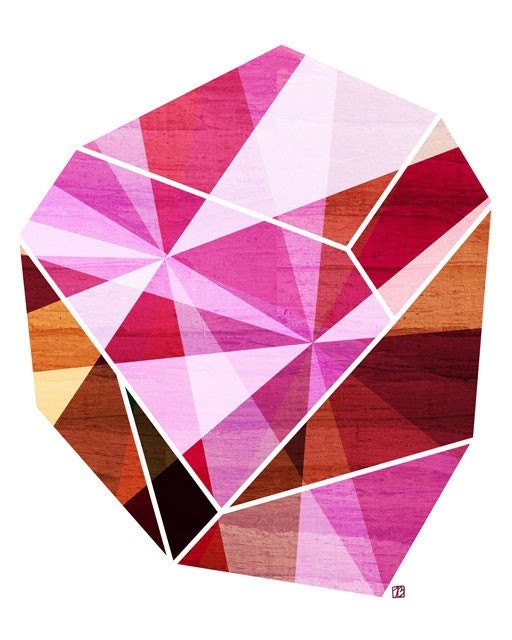 Amethyst, (Geometric Facet)  8X10 Art Print